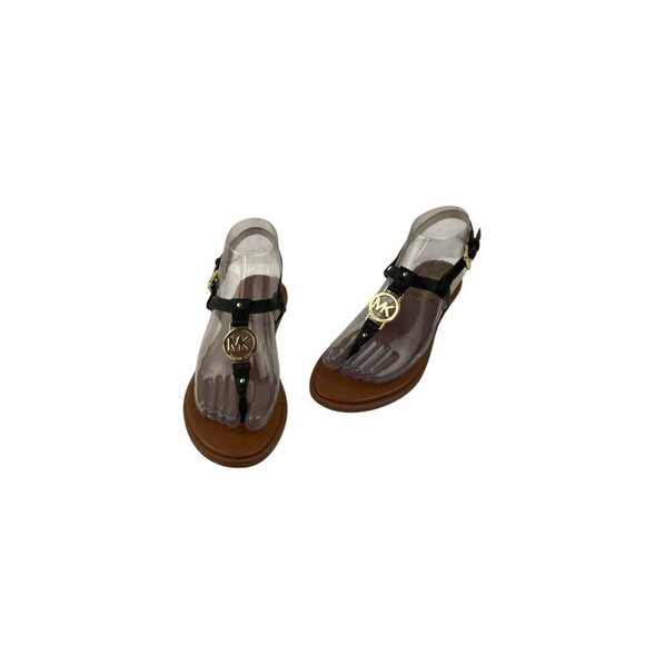 *Michael Michael Kors Flip Flop Sandals Womens 6M Black Leather Designer Logo - Picture 4 of 13